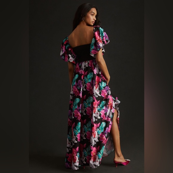 Anthropologie Delfi Puff-Sleeve Floral Printed Maxi Dress - Picture 4 of 16